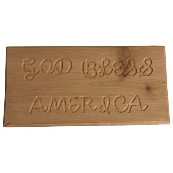 Homemade “God Bless America” Handmade Wood Rustic Decor Home Art Accent Sign - Picture 1 of 4